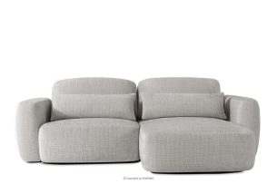 ELOSA, https://konsimo.de/kollektion/elosa/ Japandi-Ecksofa aus Chenille-Stoff rechts hellgrau hellgrau - Foto