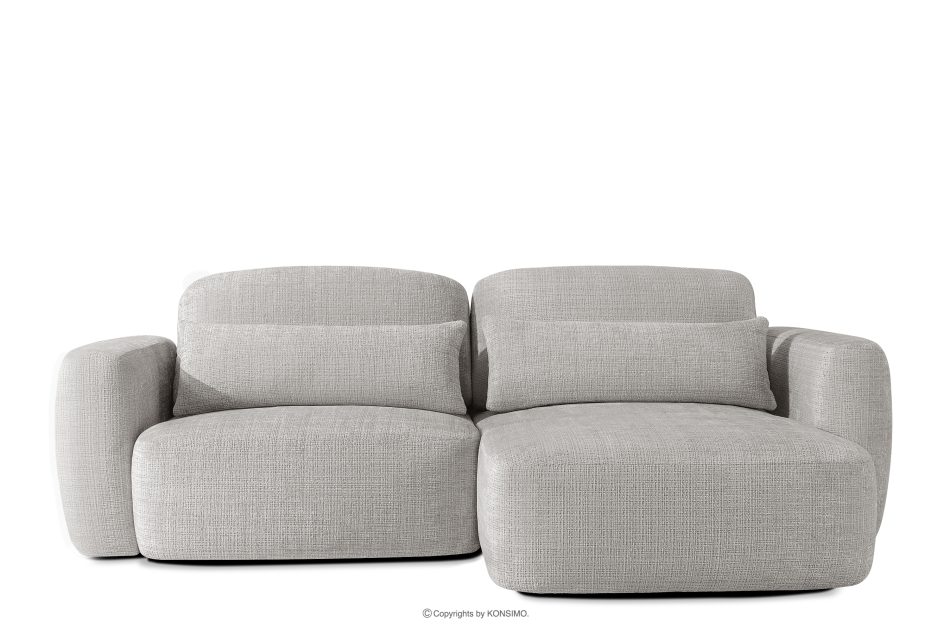 ELOSA Japandi-Ecksofa aus Chenille-Stoff rechts hellgrau hellgrau - Foto 0