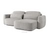 ELOSA Japandi-Ecksofa aus Chenille-Stoff rechts hellgrau hellgrau - Foto 3