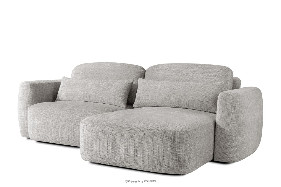 ELOSA Japandi-Ecksofa aus Chenille-Stoff rechts hellgrau hellgrau - Foto 2