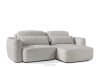 ELOSA Japandi-Ecksofa aus Chenille-Stoff rechts hellgrau hellgrau - Foto 4