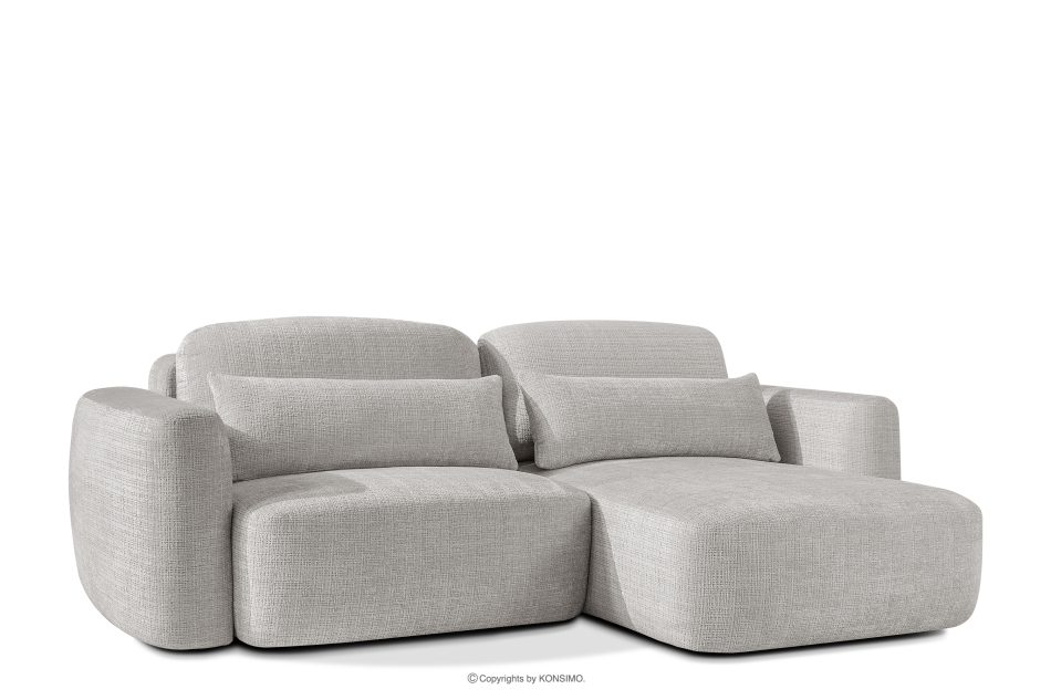 ELOSA Japandi-Ecksofa aus Chenille-Stoff rechts hellgrau hellgrau - Foto 3