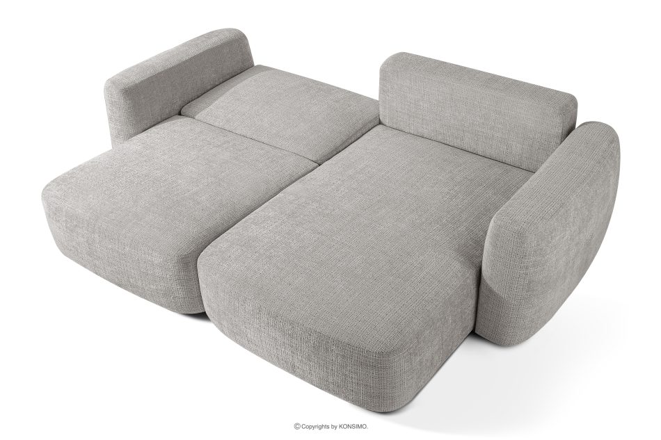 ELOSA Japandi-Ecksofa aus Chenille-Stoff rechts hellgrau hellgrau - Foto 4