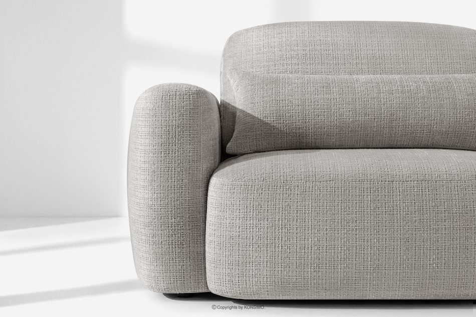 ELOSA Japandi-Ecksofa aus Chenille-Stoff rechts hellgrau hellgrau - Foto 6