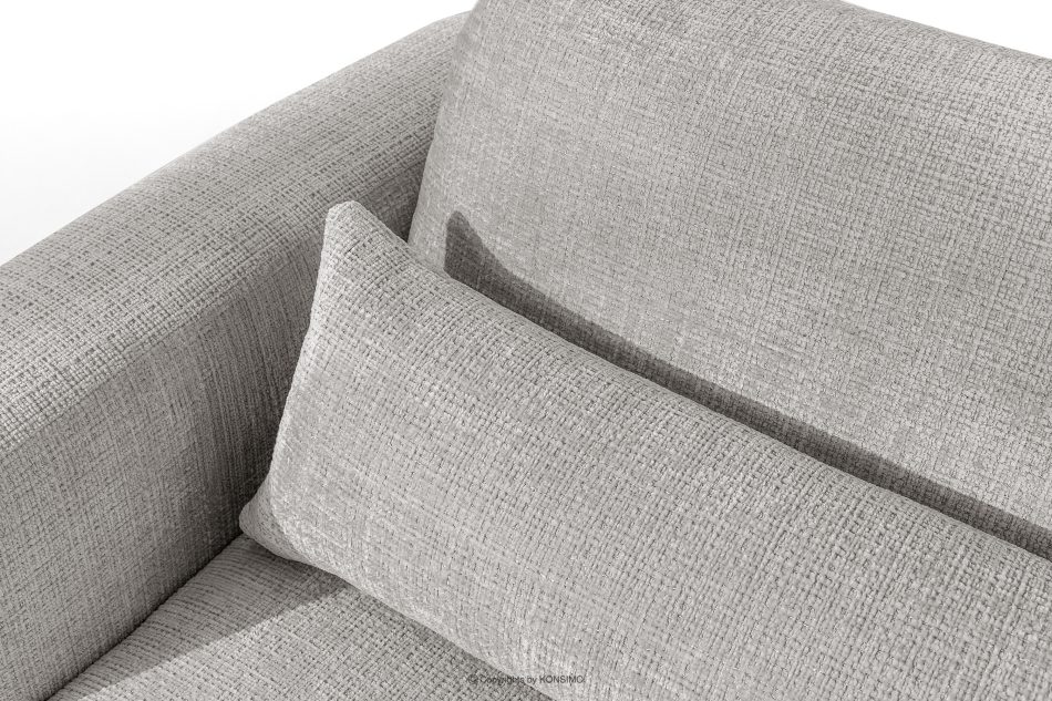 ELOSA Japandi-Ecksofa aus Chenille-Stoff rechts hellgrau hellgrau - Foto 8