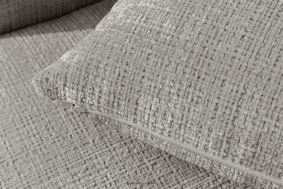 ELOSA Japandi-Ecksofa aus Chenille-Stoff rechts hellgrau hellgrau - Foto 10