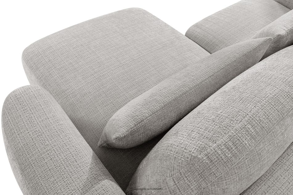 ELOSA Japandi-Ecksofa aus Chenille-Stoff rechts hellgrau hellgrau - Foto 11