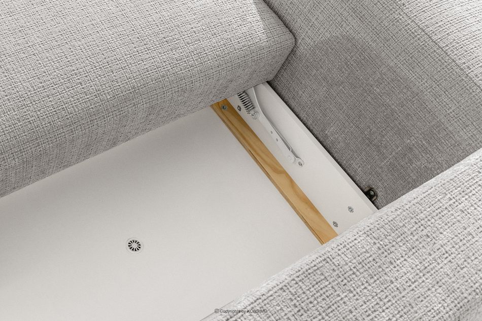 ELOSA Japandi-Ecksofa aus Chenille-Stoff rechts hellgrau hellgrau - Foto 12