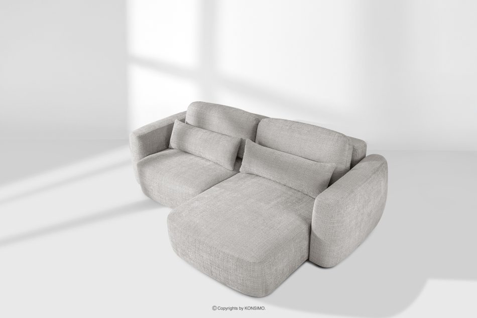 ELOSA Japandi-Ecksofa aus Chenille-Stoff rechts hellgrau hellgrau - Foto 19