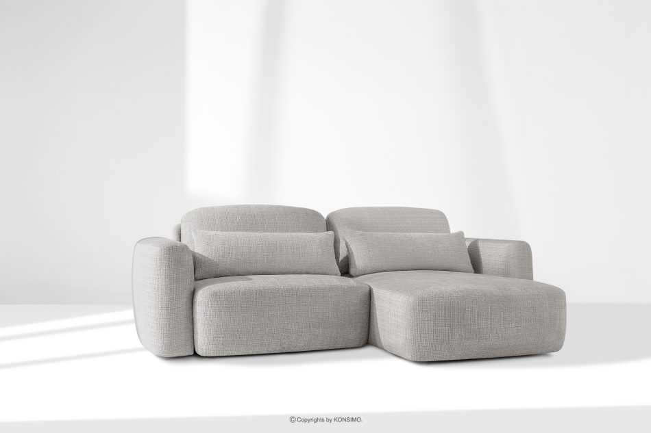 ELOSA Japandi-Ecksofa aus Chenille-Stoff rechts hellgrau hellgrau - Foto 20