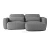 Japandi-Ecksofa aus Chenille-Stoff rechts dunkelgrau