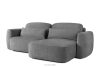 ELOSA Japandi-Ecksofa aus Chenille-Stoff rechts dunkelgrau dunkelgrau - Foto 3