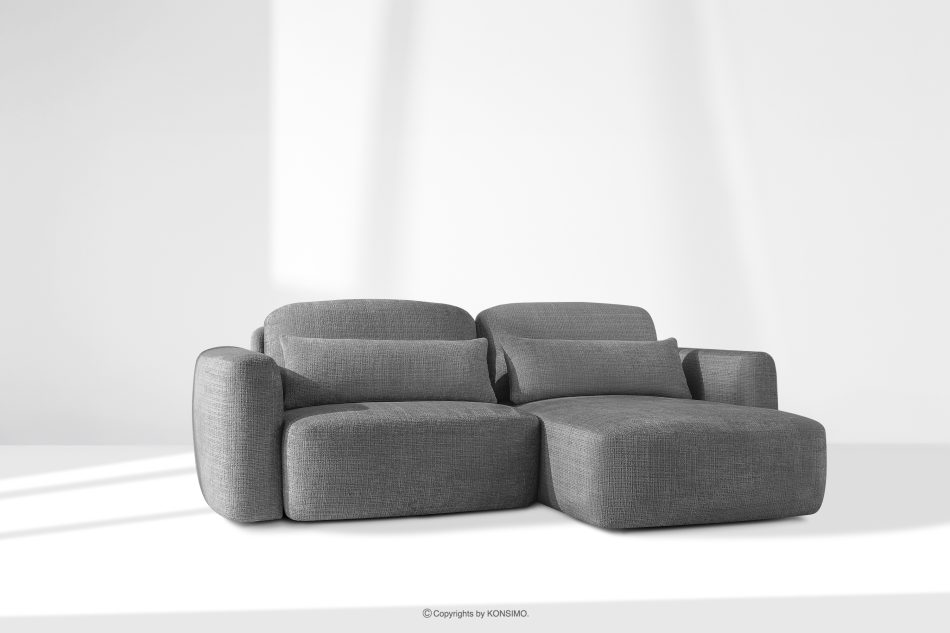 ELOSA Japandi-Ecksofa aus Chenille-Stoff rechts dunkelgrau dunkelgrau - Foto 20