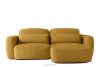 Ecksofa im japanischen Stil aus Chenille-Stoff rechts gelb