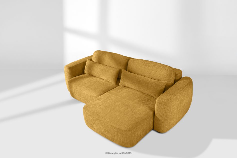ELOSA Ecksofa im japanischen Stil aus Chenille-Stoff rechts gelb gelb - Foto 19