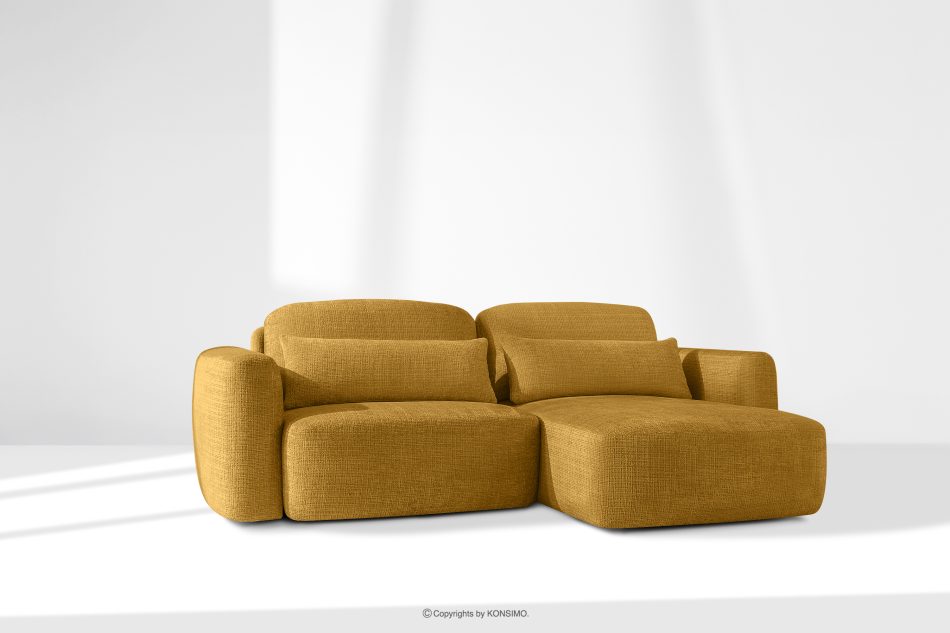 ELOSA Ecksofa im japanischen Stil aus Chenille-Stoff rechts gelb gelb - Foto 20