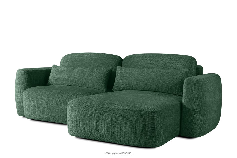 ELOSA Ecksofa im japanischen Stil aus Chenille-Stoff rechts grün grün - Foto 2