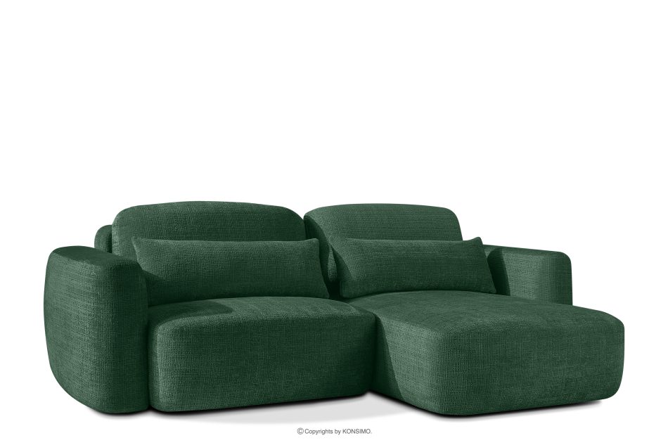 ELOSA Ecksofa im japanischen Stil aus Chenille-Stoff rechts grün grün - Foto 3