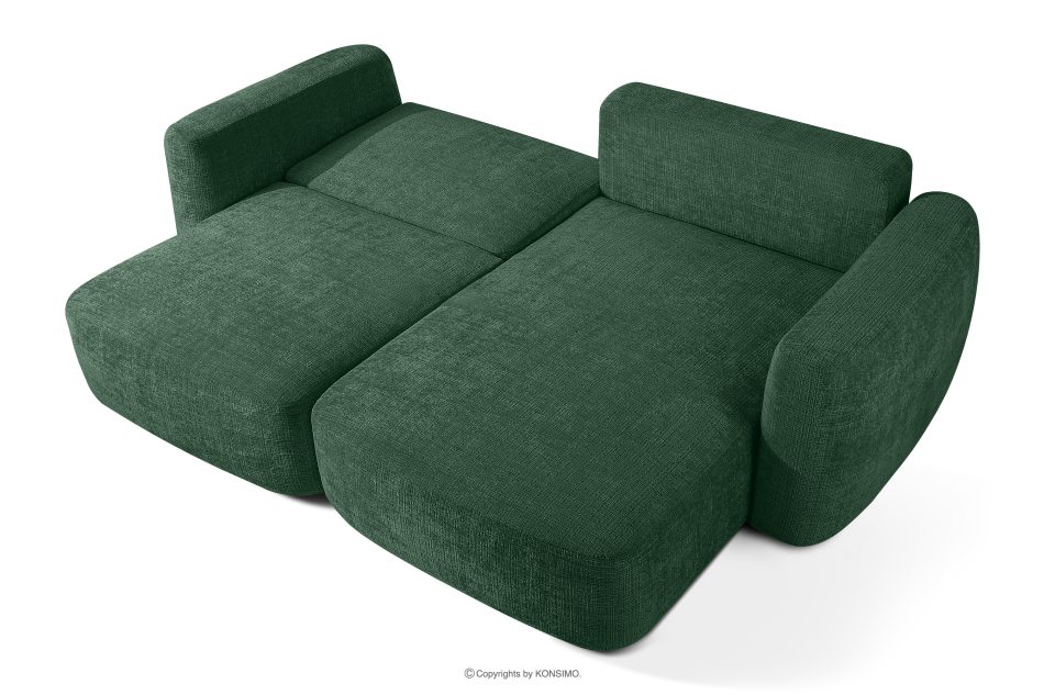 ELOSA Ecksofa im japanischen Stil aus Chenille-Stoff rechts grün grün - Foto 4