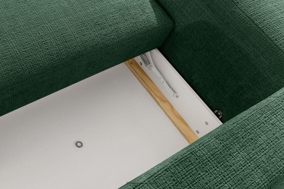 ELOSA Ecksofa im japanischen Stil aus Chenille-Stoff rechts grün grün - Foto 12