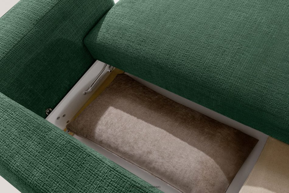 ELOSA Ecksofa im japanischen Stil aus Chenille-Stoff rechts grün grün - Foto 14