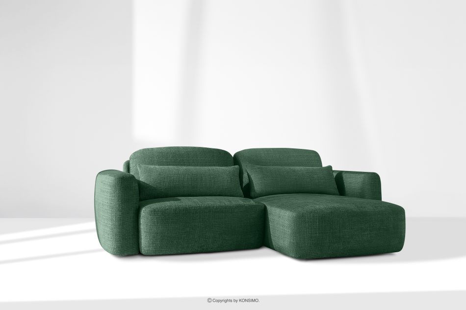 ELOSA Ecksofa im japanischen Stil aus Chenille-Stoff rechts grün grün - Foto 20