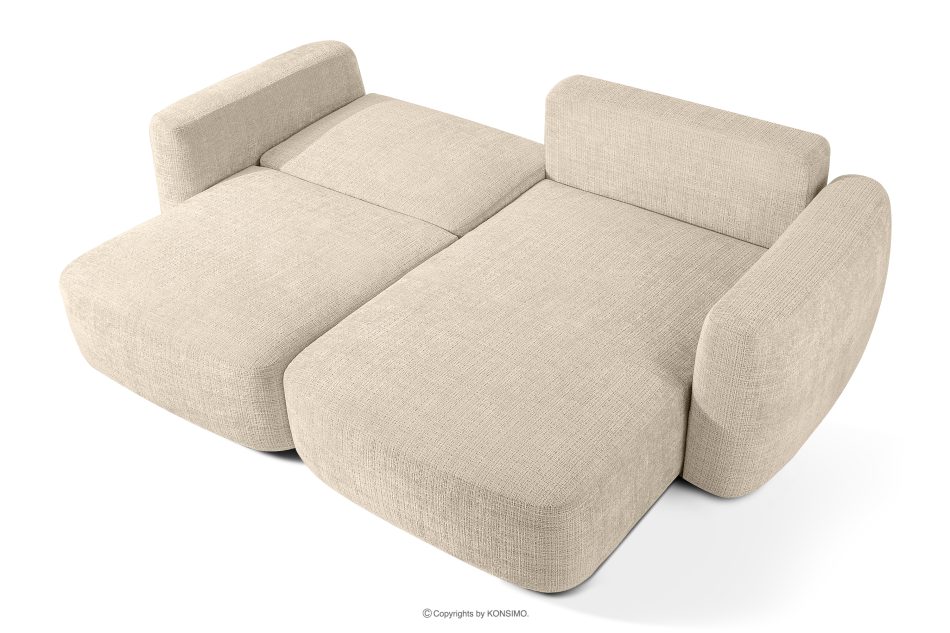 ELOSA Japandi-Ecksofa aus Chenille-Stoff rechts cremefarben cremefarben - Foto 4