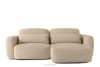Japandi-Ecksofa aus Chenille-Stoff rechts beige