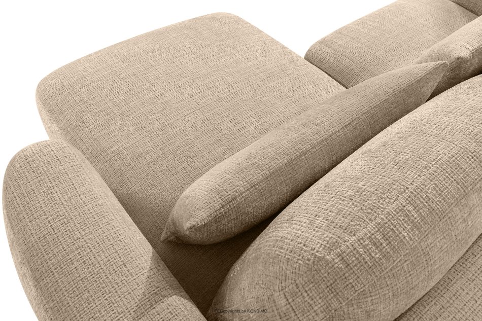 ELOSA Japandi-Ecksofa aus Chenille-Stoff rechts beige beige - Foto 11