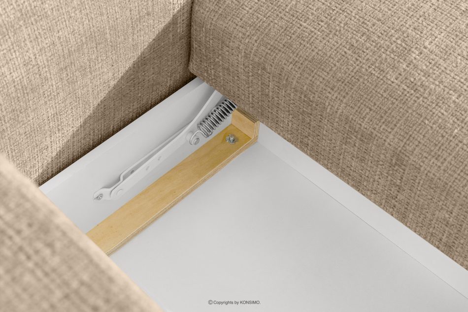 ELOSA Japandi-Ecksofa aus Chenille-Stoff rechts beige beige - Foto 13