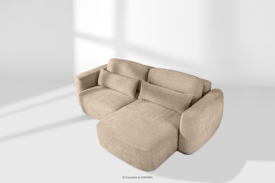 ELOSA Japandi-Ecksofa aus Chenille-Stoff rechts beige beige - Foto 19