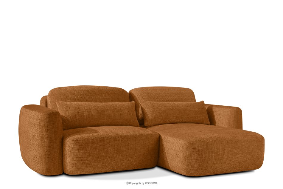 ELOSA Ecksofa im japanischen Stil aus Chenille-Stoff rechts rot rot - Foto 3