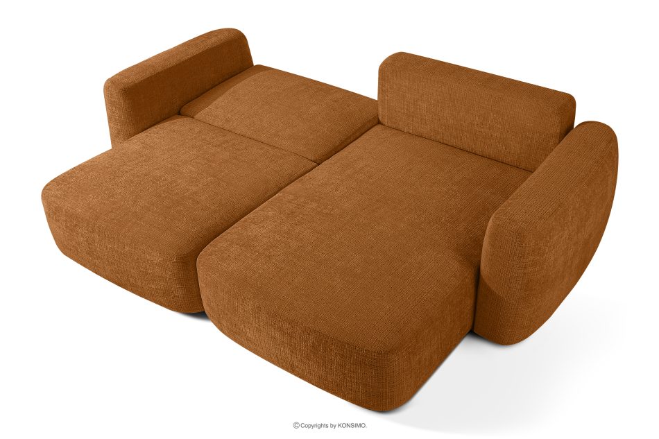 ELOSA Ecksofa im japanischen Stil aus Chenille-Stoff rechts rot rot - Foto 4
