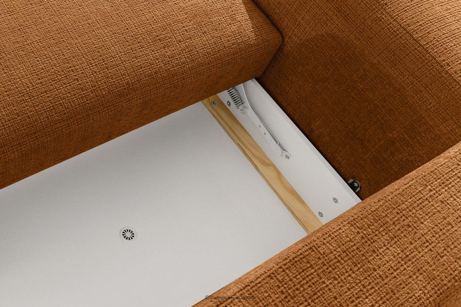ELOSA Ecksofa im japanischen Stil aus Chenille-Stoff rechts rot rot - Foto 12