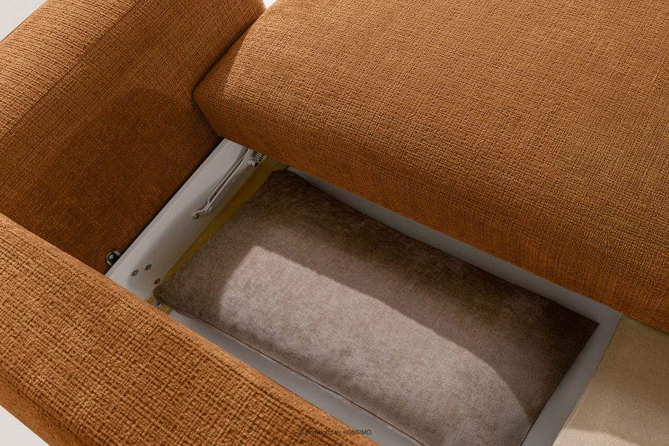 ELOSA Ecksofa im japanischen Stil aus Chenille-Stoff rechts rot rot - Foto 14