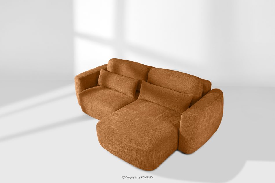 ELOSA Ecksofa im japanischen Stil aus Chenille-Stoff rechts rot rot - Foto 19
