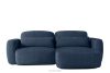 Ecksofa im japanischen Stil aus Chenille-Stoff rechts marineblau