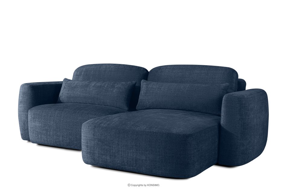 ELOSA Ecksofa im japanischen Stil aus Chenille-Stoff rechts marineblau marineblau - Foto 2