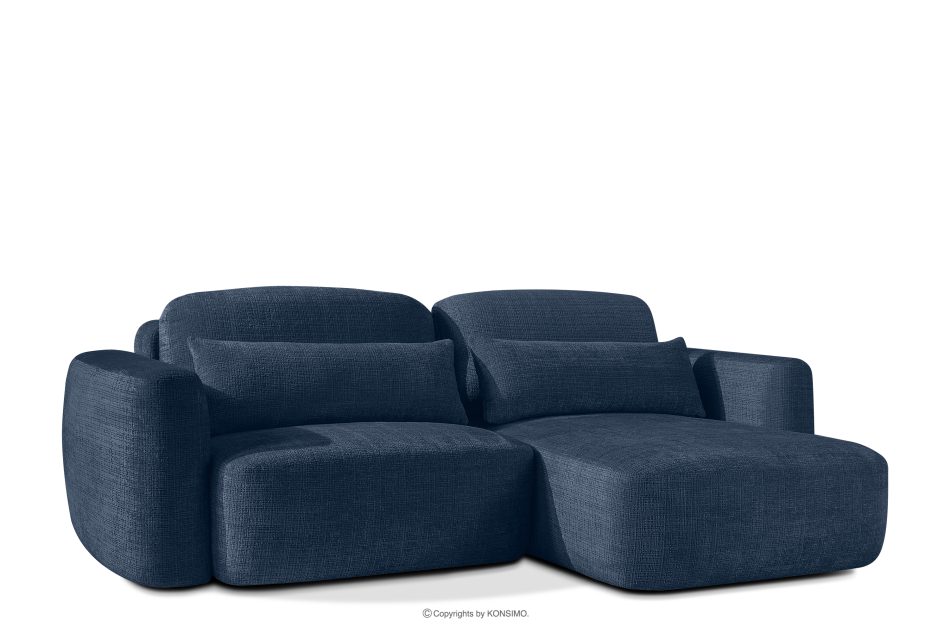 ELOSA Ecksofa im japanischen Stil aus Chenille-Stoff rechts marineblau marineblau - Foto 3