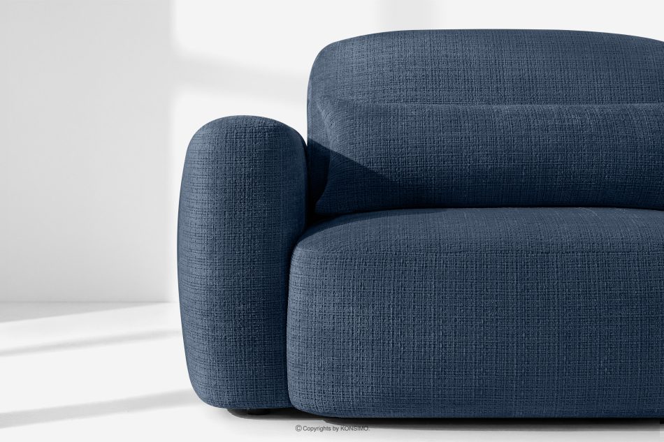 ELOSA Ecksofa im japanischen Stil aus Chenille-Stoff rechts marineblau marineblau - Foto 6