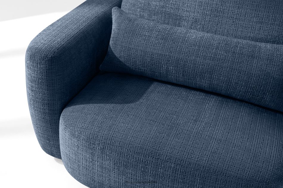 ELOSA Ecksofa im japanischen Stil aus Chenille-Stoff rechts marineblau marineblau - Foto 7