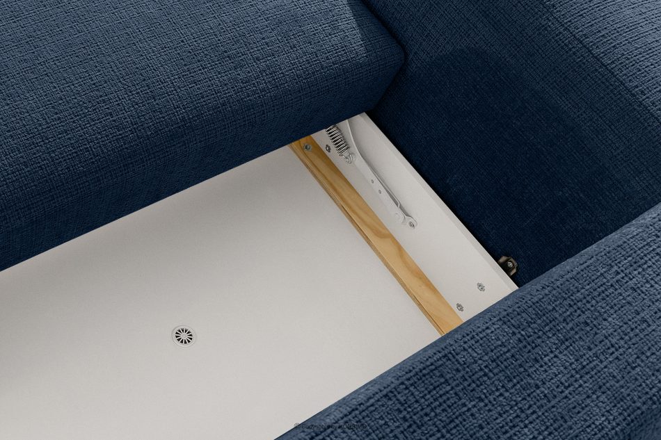 ELOSA Ecksofa im japanischen Stil aus Chenille-Stoff rechts marineblau marineblau - Foto 12