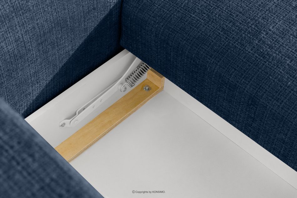 ELOSA Ecksofa im japanischen Stil aus Chenille-Stoff rechts marineblau marineblau - Foto 13