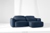 ELOSA Ecksofa im japanischen Stil aus Chenille-Stoff rechts marineblau marineblau - Foto 21