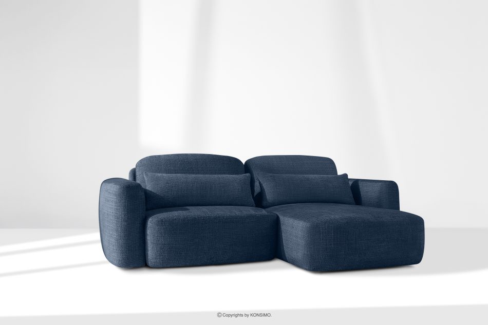 ELOSA Ecksofa im japanischen Stil aus Chenille-Stoff rechts marineblau marineblau - Foto 20