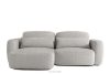 Ecksofa im Japandi-Stil aus Chenille-Stoff links hellgrau