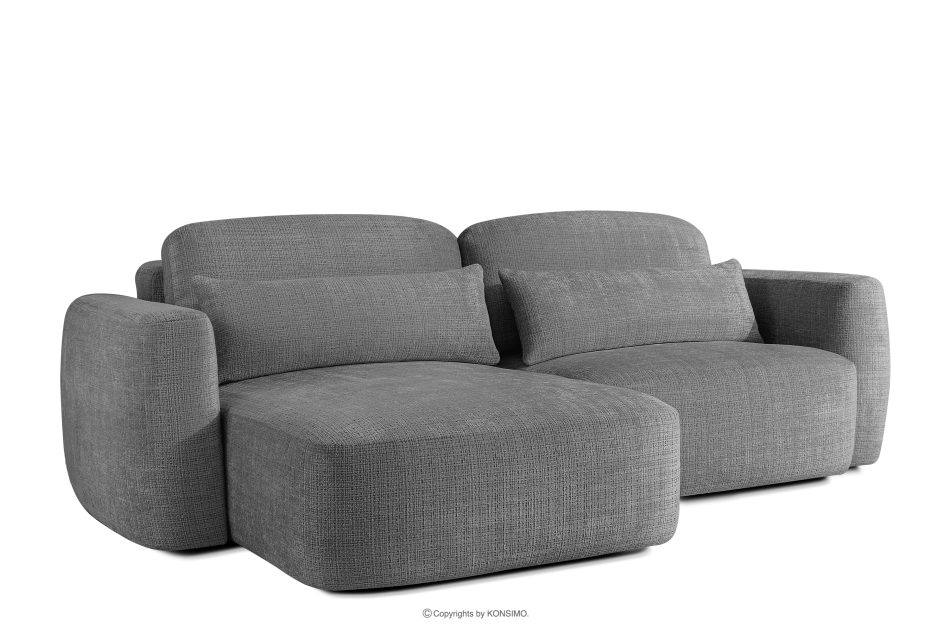 ELOSA Ecksofa im Japandi-Stil aus Chenille-Stoff links dunkelgrau dunkelgrau - Foto 2