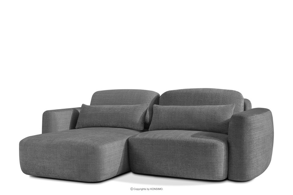 ELOSA Ecksofa im Japandi-Stil aus Chenille-Stoff links dunkelgrau dunkelgrau - Foto 3