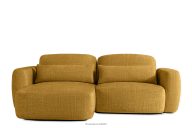 Ecksofa im japanischen Stil aus Chenille-Stoff links gelb