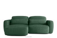 Ecksofa im japanischen Stil aus Chenille-Stoff links grün